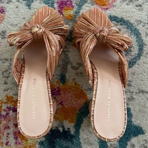 NEVER WORN Loeffler Randall 3.5 inch mule in Penny Bermuda/Gold